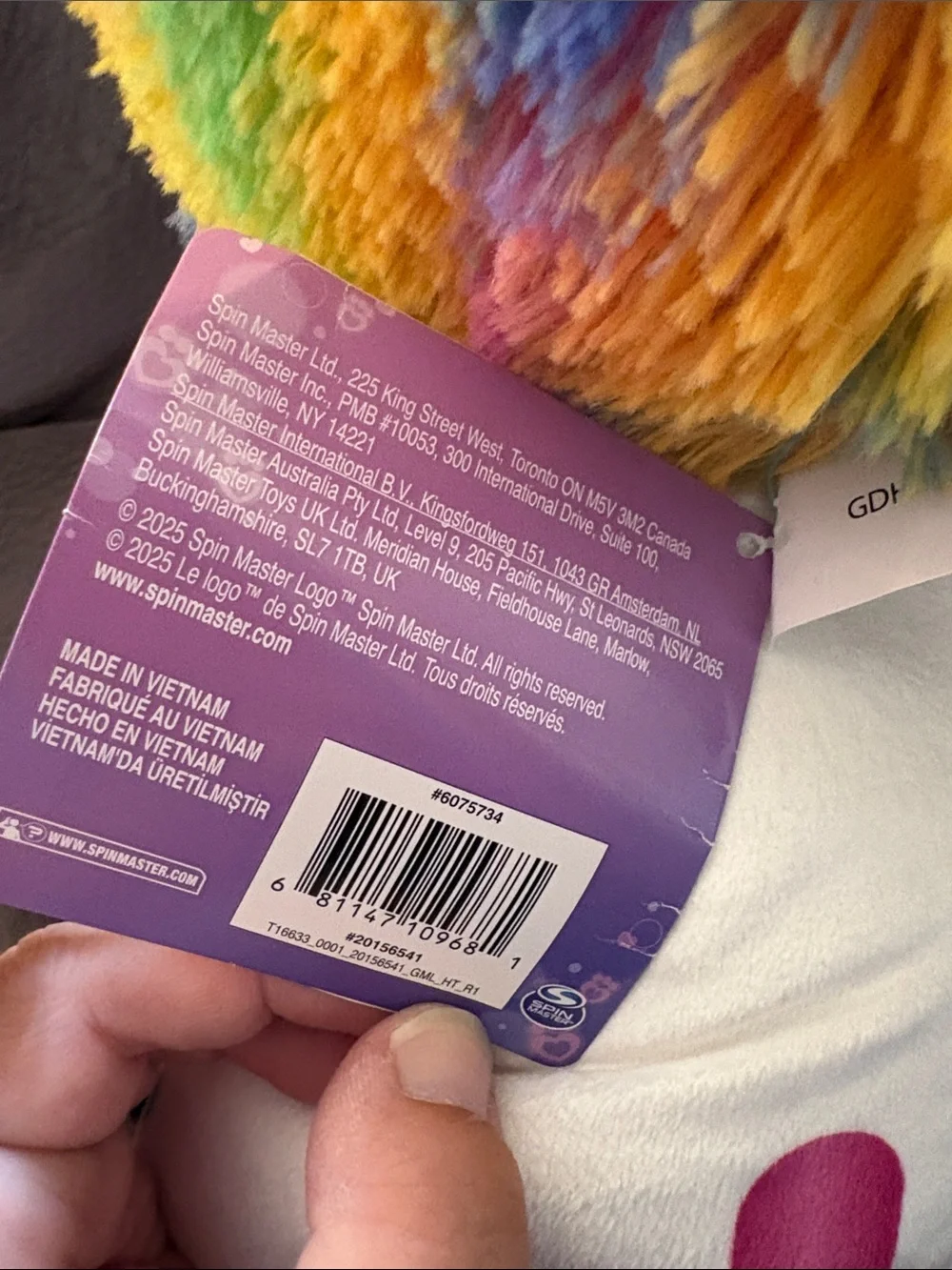 Rainbow “Cookie Bobbie” Hooded Sprinkle Monster Plush